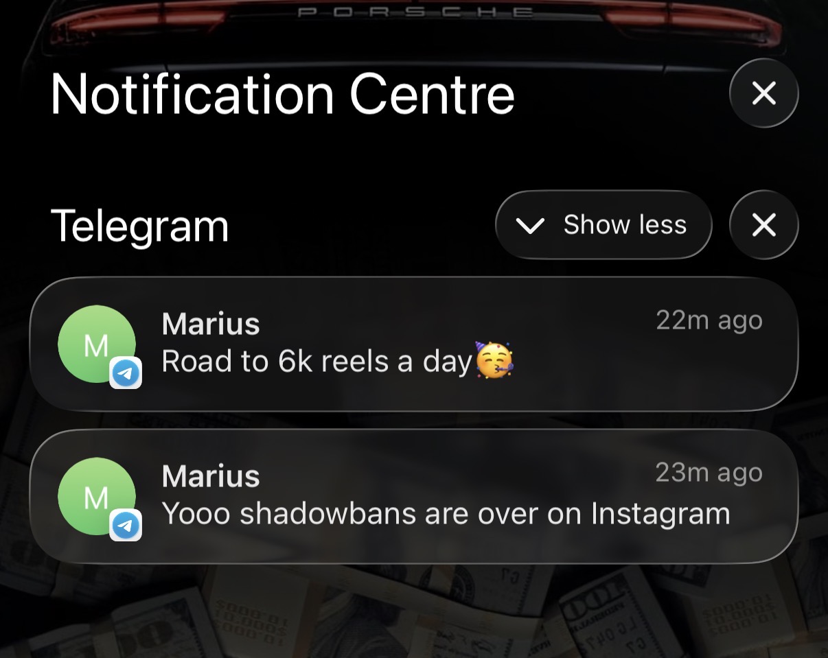 Client notifications: road to 6k reels a day, shadowbans over on Instagram